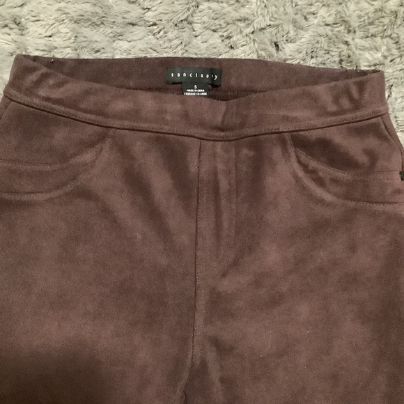 New Sanctuary X Anthropologie faux suede leggings, Burgundy/Merlot, Size S - Picture 5 of 6
